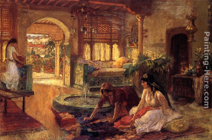 Orientalist Interior painting - Frederick Arthur Bridgman Orientalist Interior art painting